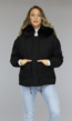 Zwarte Oversized Winter Jas met Bontkraag