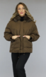 Bruine Oversized Winter Jas met Bontkraag