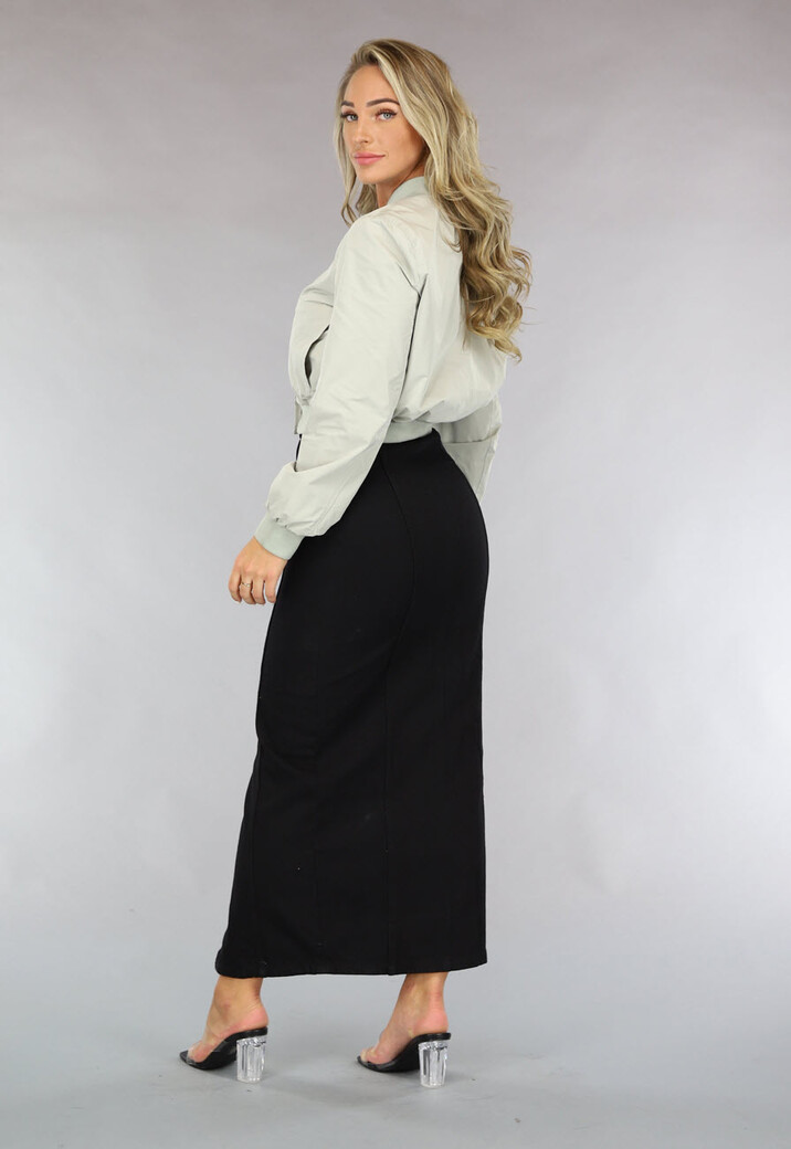 Salie Groene Cropped Bomber Jacket