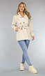 Korte Beige Jas met Tailleband en Knoopsluiting