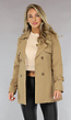 Camel Trenchcoat met Ceintuur en Knoopsluiting
