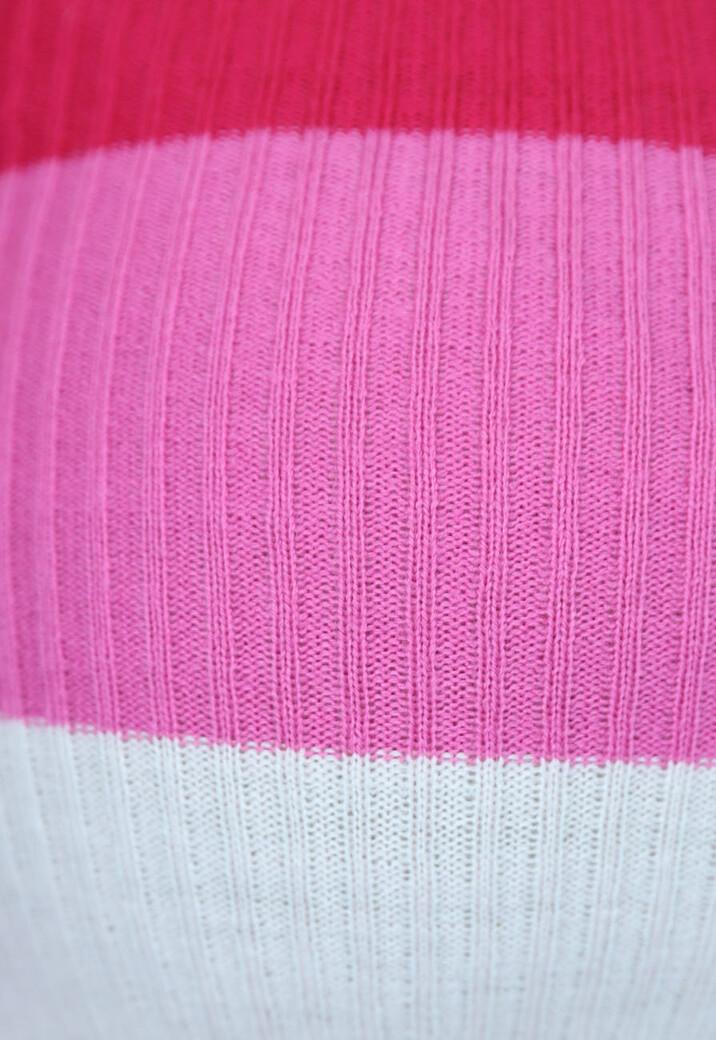 Gestreepte Roze Ribbed Crop Top