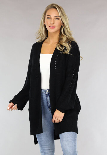 Basic Zwart Gebreid Vest