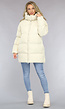 Beige Puffer Jas met Afritsbare Capuchon