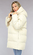 Beige Puffer Jas met Afritsbare Capuchon