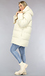 Beige Puffer Jas met Afritsbare Capuchon