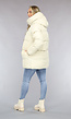 Beige Puffer Jas met Afritsbare Capuchon