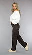 Chocolade Bruine Lederlook Cargo Broek