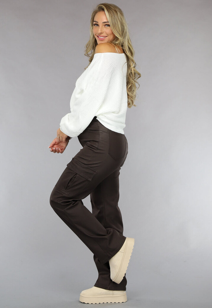 Witte Loose Fit Gehaakte Trui