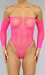Neon Roze Fishnet Lingerie Bodysuit