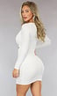Geplooide Witte Bodycon Jurk met Cut Out