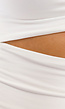 Geplooide Witte Bodycon Jurk met Cut Out