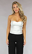 Metallic Zilveren Strapless Top met Sweetheart Halslijn