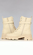 Beige Lederlook Biker Boots met Tasje