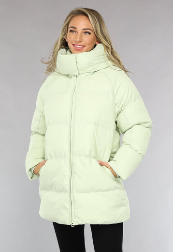 SALE50 Lichtgroene Puffer Winterjas