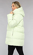 Lichtgroene Puffer Winterjas met Afritsbare Capuchon