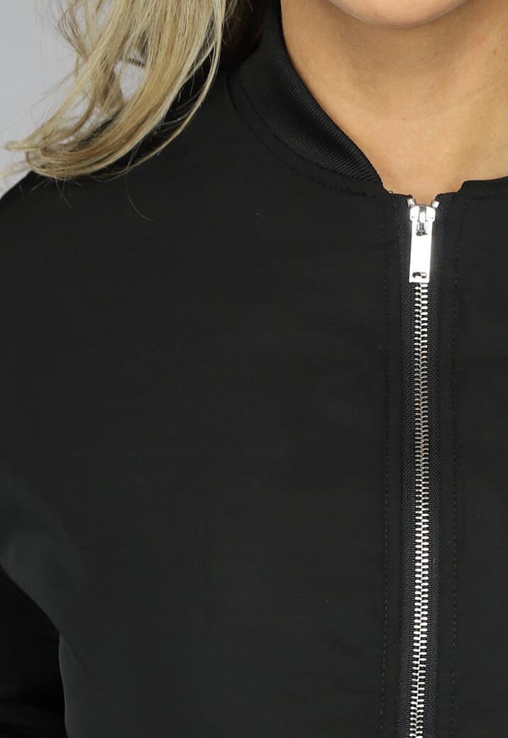 Zwart Oversized Bomberjack met Zakken