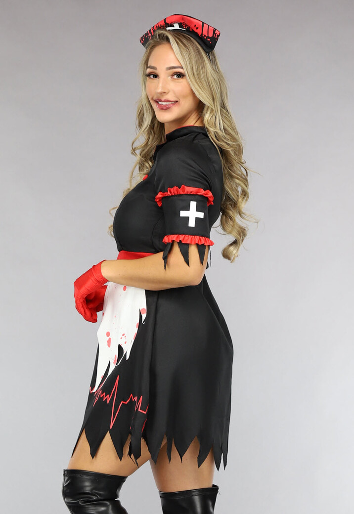 Zwart Bebloed Zusters Kostuum met Accessoires