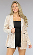 Champagne Glitter Blazer met Zakken