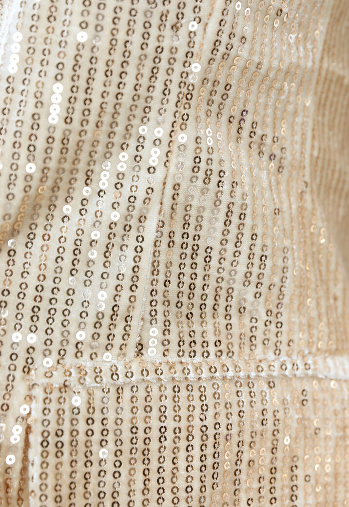 Champagne Glitter Blazer met Zakken