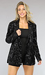Zwarte Blazer met Pailletten en Zakken