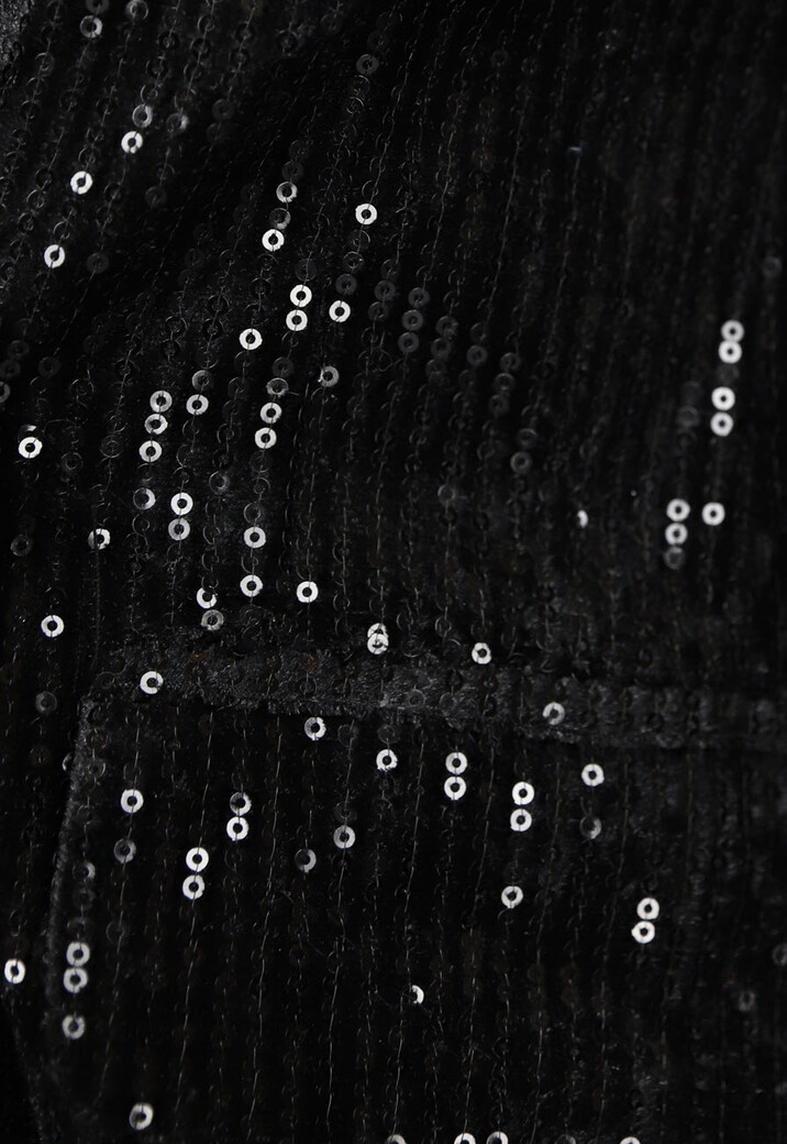 Zwarte Blazer met Pailletten en Zakken