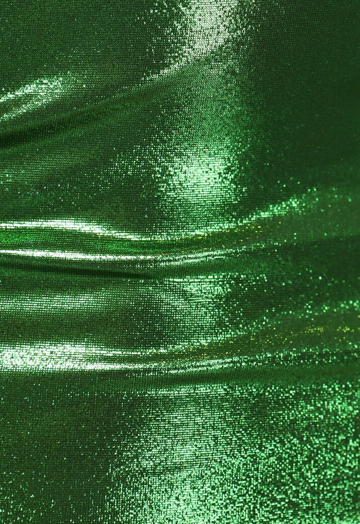 Metallic Groene Jurk met One Shoulder