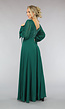 Groene Longsleeve Maxi Jurk met Pailletten