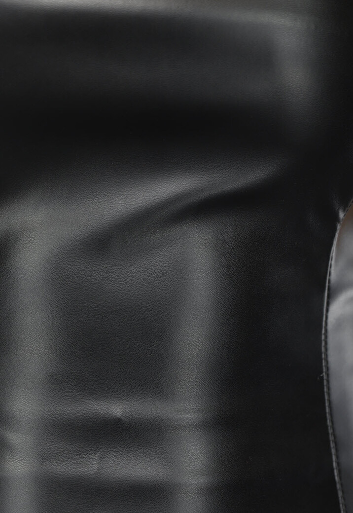 Zwart Strapless Lederlook Bodycon Jurk