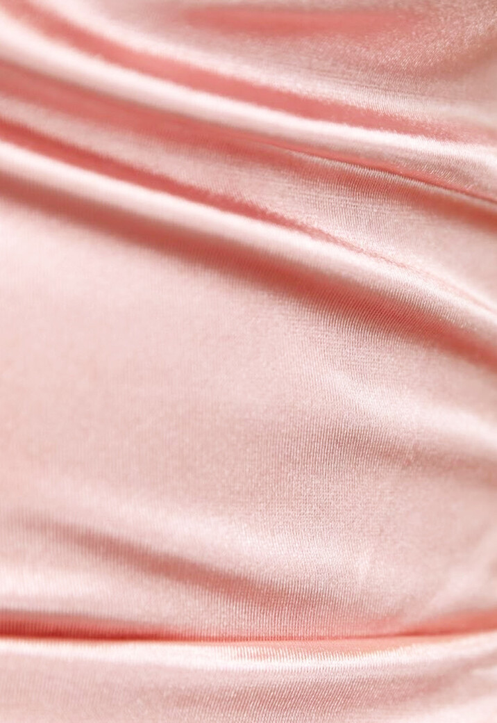 Oudroze Satijnen Galajurk met Split