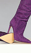 Paarse Glitter Laarzen met Stiletto Hak