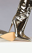 Gouden Glimmende Laarzen met Stiletto Hak