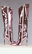 Roze Metallic Laarzen met Dunne Hak