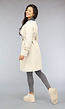 Beige Trenchcoat met Grijze Kraag