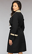 Tweekleurige Halflange Trenchcoat met Tailleband