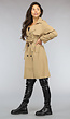 Camel Trenchcoat met Zakken en Tailleband