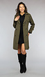 Legergroene Trenchcoat met Gesp Details en Ceintuur