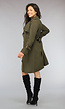 Legergroene Trenchcoat met Gesp Details en Ceintuur