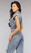 Mouwloze Denim Jumpsuit met Riem