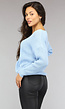 Babyblauwe Gebreide Trui met Geplooid Detail
