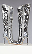 Metallic Zilveren Laarzen met Stiletto Hak