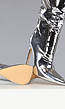 Metallic Zilveren Laarzen met Stiletto Hak