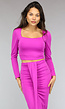 Magenta Longsleeve Two Piece met Rok