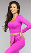 Magenta Longsleeve Two Piece met Rok