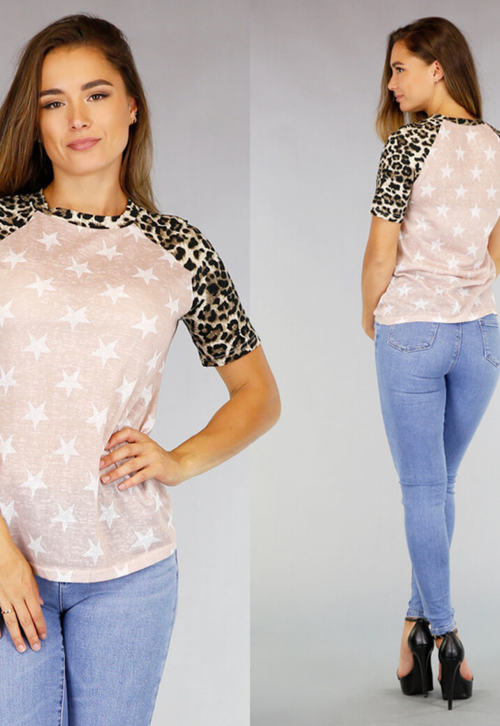 Casual Shirt met Panterprint en Sterren