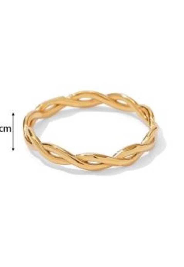 Stainless Gouden Twist Ring