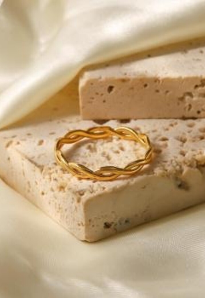 Stainless Gouden Twist Ring