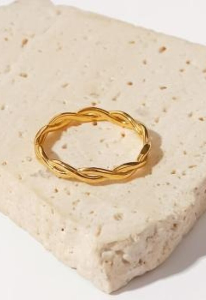 Stainless Gouden Twist Ring
