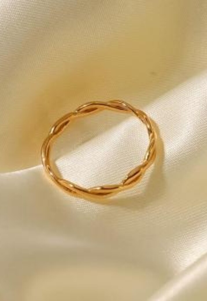 Stainless Gouden Twist Ring