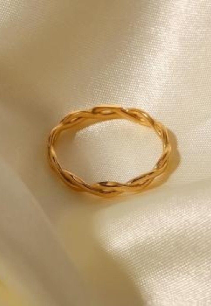 Stainless Gouden Twist Ring